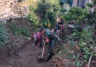 Wujud Nyata Kepedulian TNI, Babinsa Koramil 1401-02/Pamboang Pimpin Gotong Royong Bersama Warga