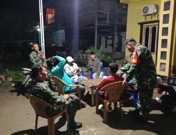 Antisipasi Gangguan Kamtibmas, Babinsa Tinambung Patroli Malam Hari